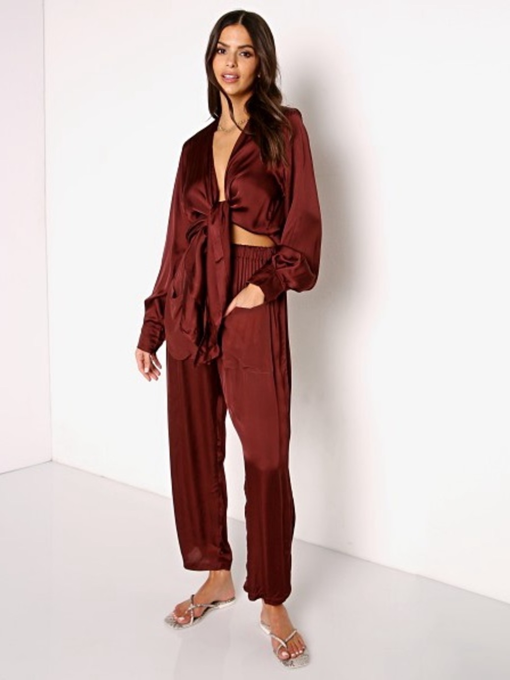 Indah Sasha Baggy Pant in Port